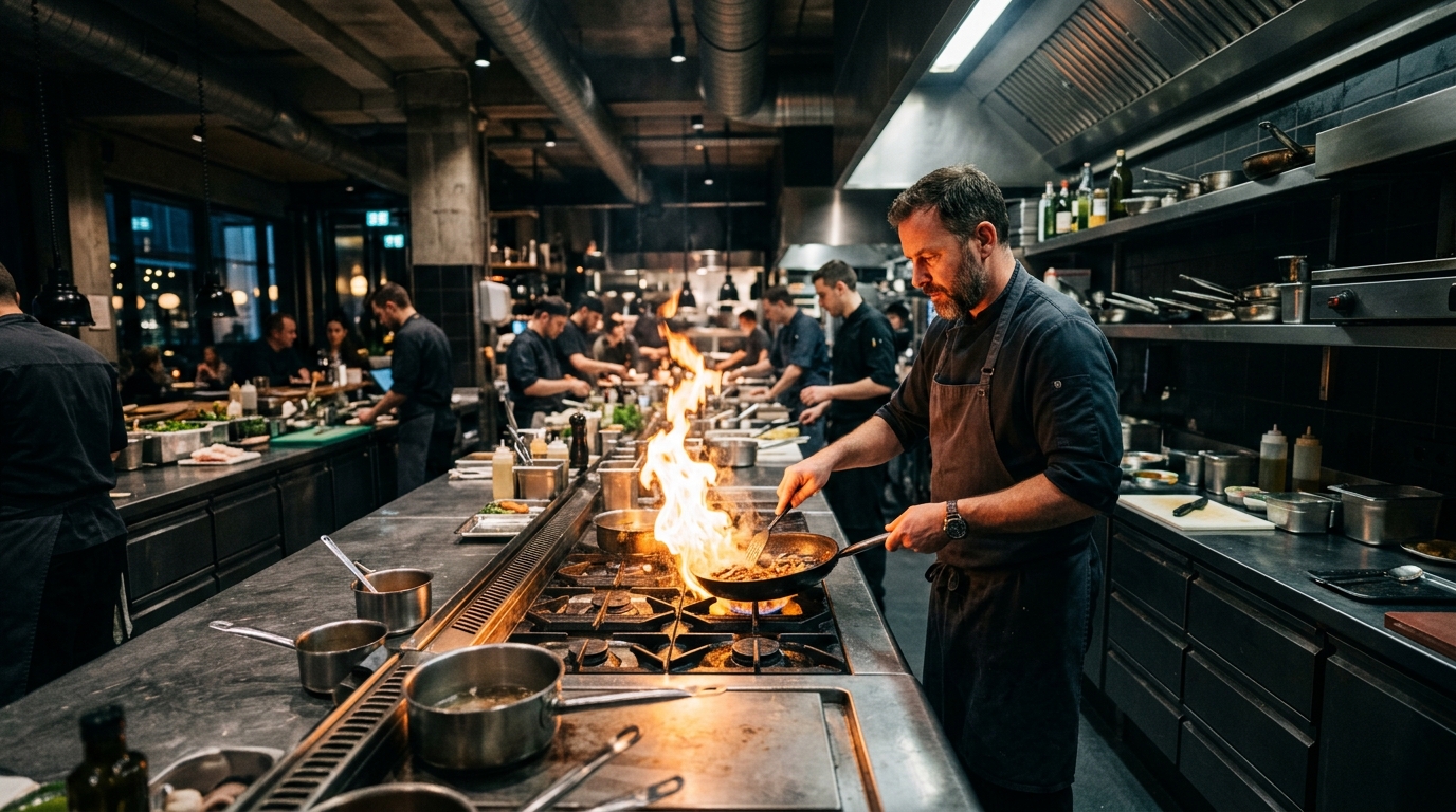 Commercial Kitchen Stove Operation