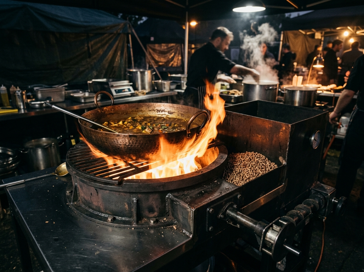 FLAMES 15-inch Industrial Kadai Biomass Stove Model